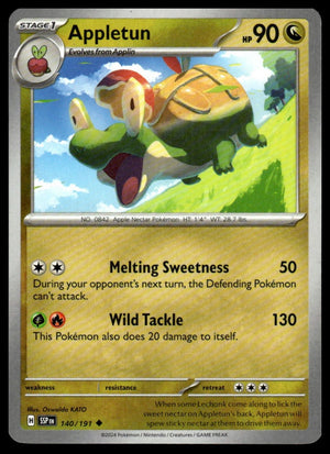 Pokemon : #140/191 SV08: Surging Sparks Appletun Uncommon, Reverse Holo