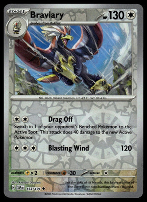Pokemon : #153/191 SV08: Surging Sparks Braviary Uncommon