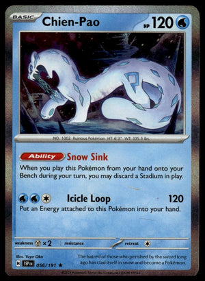 Pokemon : #056/191 SV08: Surging Sparks Chien-Pao Rare, Reverse Holo