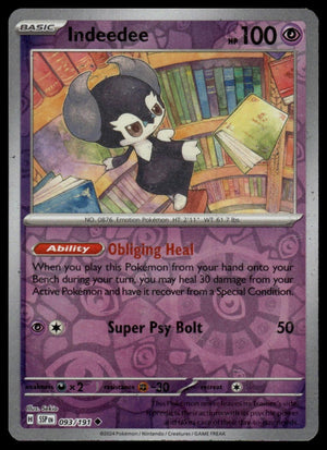 Pokemon : #093/191 SV08: Surging Sparks Indeedee Uncommon