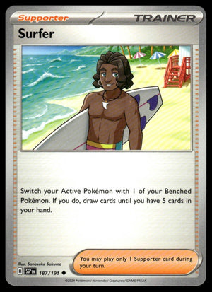 Pokemon : #187/191 SV08: Surging Sparks Surfer Uncommon