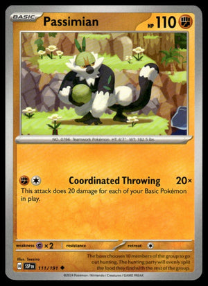 Pokemon : #111/191 SV08: Surging Sparks Passimian Uncommon, Reverse Holo