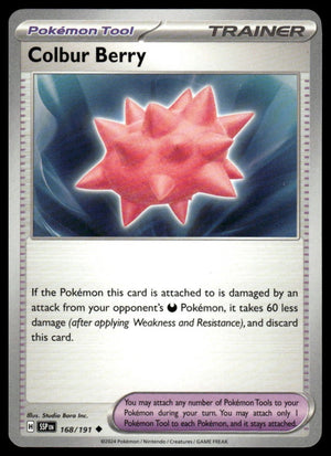 Pokemon : #168/191 SV08: Surging Sparks Colbur Berry Uncommon
