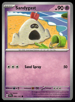 Pokemon : #090/191 SV08: Surging Sparks Sandygast Common