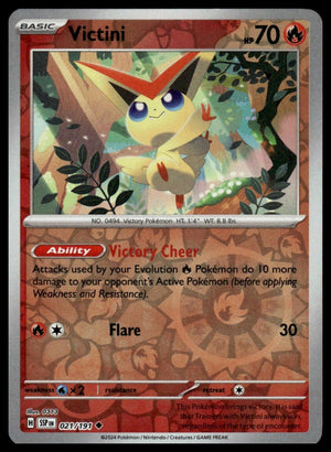 Pokemon : #021/191 SV08: Surging Sparks Victini Uncommon