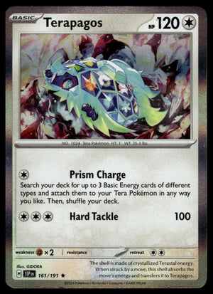 Pokemon : #161/191 Miscellaneous Cards & Products Terapagos Rare, Reverse Holo