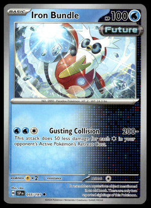 Pokemon : #055/191 SV08: Surging Sparks Iron Bundle Uncommon, Reverse Holo