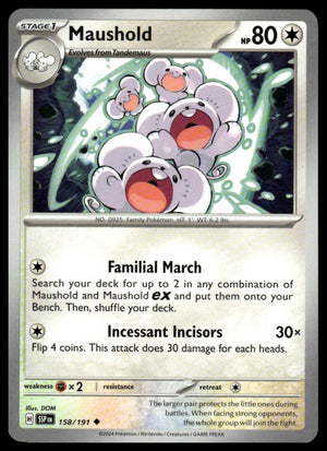 Pokemon : #158/191 SV08: Surging Sparks Maushold Uncommon