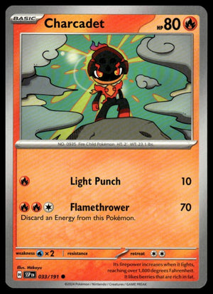 Pokemon : #033/191 SV08: Surging Sparks Charcadet Common, Reverse Holo