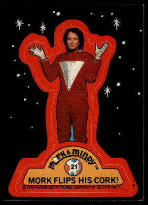 1978 Topps Mork & Mindy #21 Mork Flips His Cork! Stickers