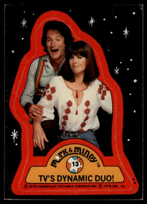 1978 Topps Mork & Mindy #13 TV's Dynamic Duo! Stickers