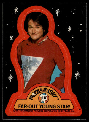 1978 Topps Mork & Mindy #16 Far-Out Young Star! Stickers