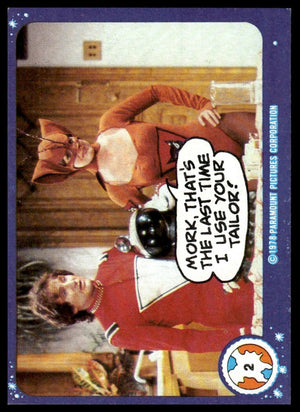 1978 Topps Mork & Mindy #2 Mork, that's the last time I use your tailor!