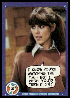 1978 Topps Mork & Mindy #27 I know you're watching the T.V.--