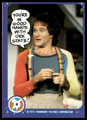 1978 Topps Mork & Mindy #4 You're in good hands with Ork State!