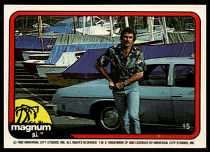 1983 Donruss Magnum P.I. #15 Guess I had better call Higgins, so I can find...