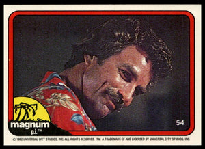 1983 Donruss Magnum P.I. #54 (leaning head, perplexed, red shirt)