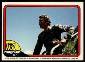 1983 Donruss Magnum P.I. #57 (standing holding roll bar, in camo)