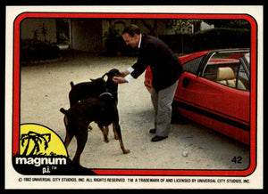 1983 Donruss Magnum P.I. #32 (Higgins and dogs; same image as 42)