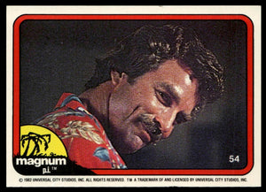 1983 Donruss Magnum P.I. #54 (leaning head, perplexed, red shirt)