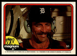 1983 Donruss Magnum P.I. #50 (Thomas in green head phones and mic)