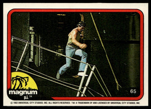 1983 Donruss Magnum P.I. #65 (jumping catwalk stairs)