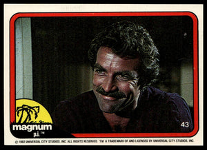 1983 Donruss Magnum P.I. #43 (smiling, purple shirt)