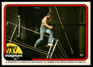 1983 Donruss Magnum P.I. #65 (jumping catwalk stairs)