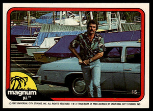 1983 Donruss Magnum P.I. #15 Guess I had better call Higgins, so I can find...