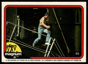 1983 Donruss Magnum P.I. #65 (jumping catwalk stairs)
