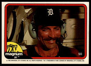 1983 Donruss Magnum P.I. #50 (Thomas in green head phones and mic)