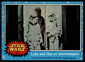 Luke and Han as stormtroopers 1977 Topps Star Wars #35b nonsport
