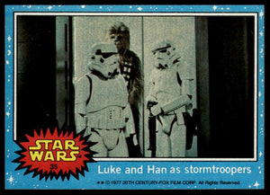 Luke and Han as stormtroopers 1977 Topps Star Wars #35b nonsport