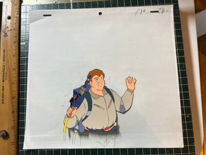 Real Ghostbusters! Original Cel Artwork (130 C-8) Ray w/ Sketch Background