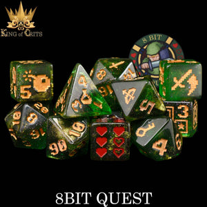 Dice Set (King Of Crits): 8BIT Quest (x11 Dice Set)