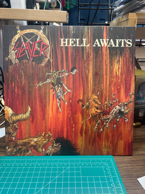 SLAYER - HELL AWAITS LP (ORANGE/BLACK SPLIT VINYL, POSTER)
