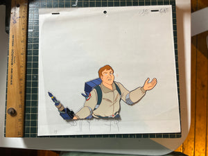 Real Ghostbusters! Original Cel Artwork (130 C-12) Ray w/ Sketch Background