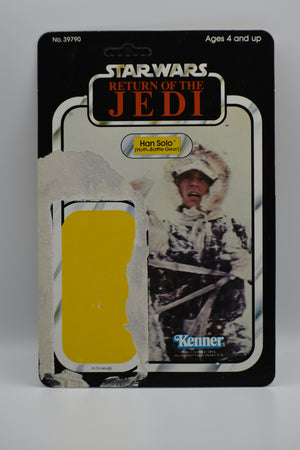 Vintage Kenner Star Wars Figure Card-Back : Jedi Han Solo Hoth-Battle gear