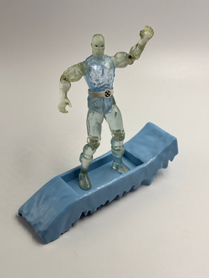 Marvel  90's Toy Biz Figure : Ice Man W/ Ice Slide (Loose)