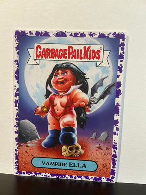 Garbage Pail Kids : Revenge of the Horror-ible (2019 Series) - Modern Horror Sticker 14a Purple Border Vampire Ella