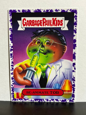 Garbage Pail Kids : Revenge of the Horror-ible (2019 Series) - 80's Horror Sticker - 12b (Purple Border) Re-Animate Tor