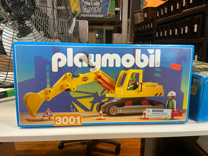 Playmobil 3001 : Excavator / Backhoe &  Operator Mint in Sealed Box 1992