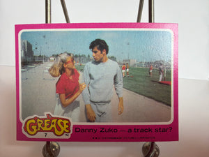 Grease Trading Cards (1978) #7 "Danny Zuko - A Track Star?"