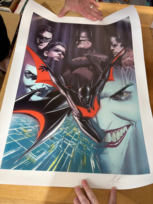Warner Brothers Studio Store Exclusive : Alex Ross Batman Beyond Lithograph Signed! "Today Tomorrow and Beyond"