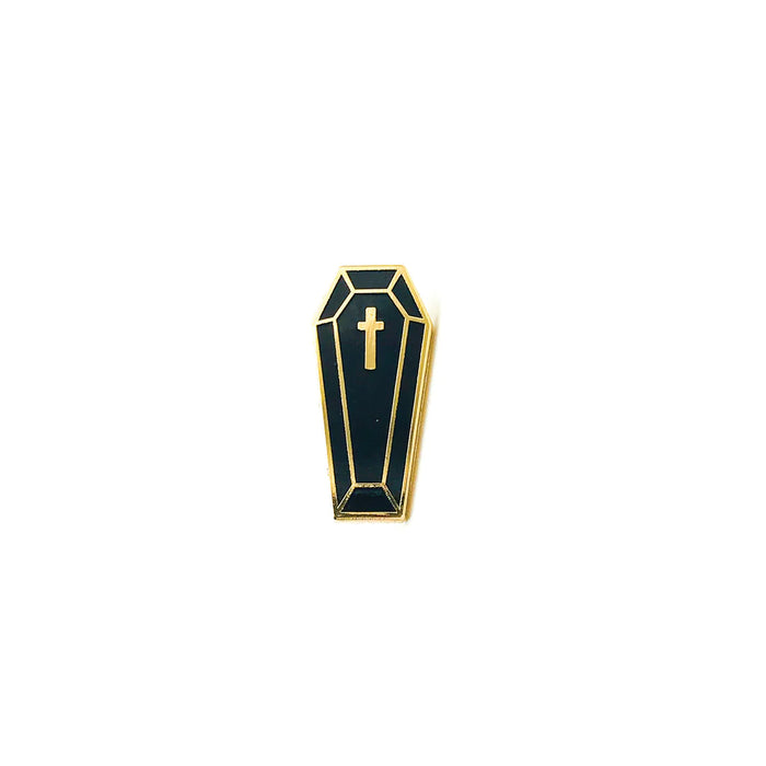 Enamel Pin: Coffin (Gold) (YESTERDAYS)