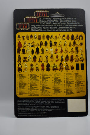 Vintage Kenner Star Wars Figure Card-Back : Jedi Ree-Yees (Tri-Logo)