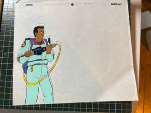 Real Ghostbusters! Original Cel Artwork (D-3) Winston w/ Sketch Background
