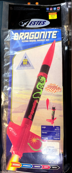 Estes Dragonite Flying Model Rocket Kit (Mint Sealed) EST2159 Beginner