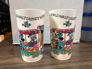 Set of 2 Vintage DEKA Walt Disney World Cups