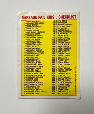 Garbage Pail Kids SINGLES: 1985 Blasted Billy (8b) Checklist Back